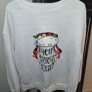 shein you serious clark sweatshirt white 2XL